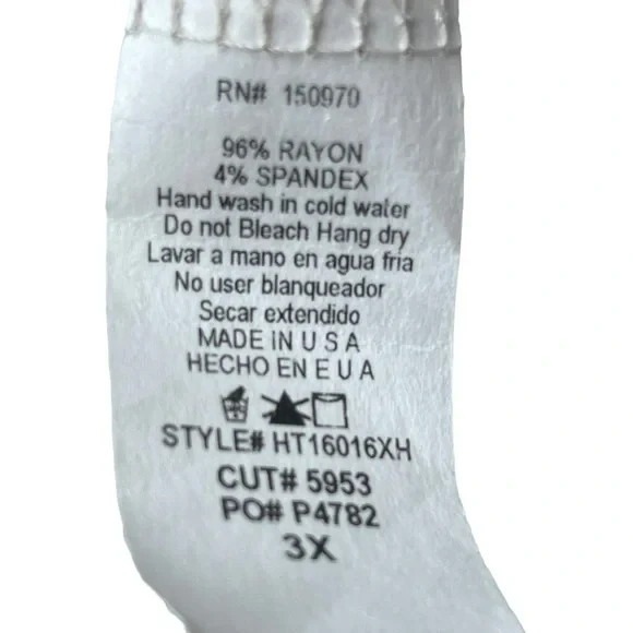 Hummingbird Tie Front Waffle Knit Top Size 3X Boho Mixed Print Sleeve Bohochic - Picture 10 of 12